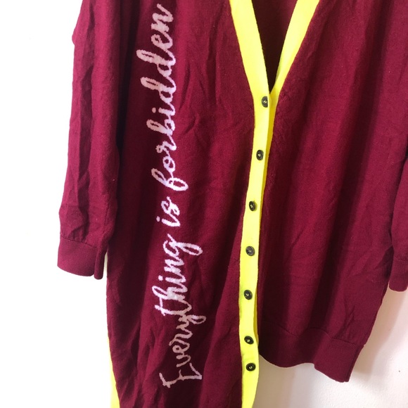 ❤️90s Y2K Marios Asymmetrical Oversized Sweater Cardigan Size Small Fringes Fun - Picture 7 of 10